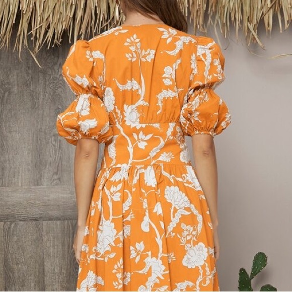 SHEIN Gathered Sleeve Button Front Floral Dress - Picture 11 of 11